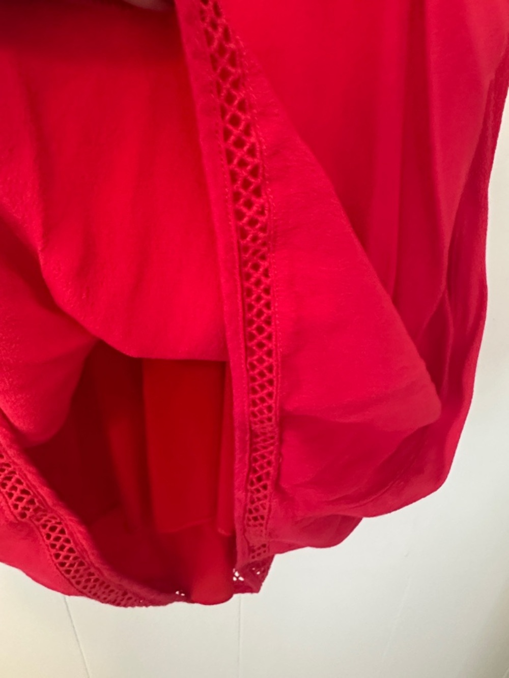 Size Small Lovers + Friends Red Lace-Trim Slip Red Dress - Picture 5 of 6